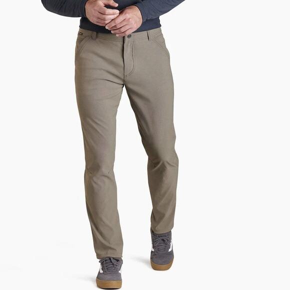 KUHL High Renegade Afire Performance Chino Khaki Green Tapered Pants 38x32 NEW - Picture 1 of 7